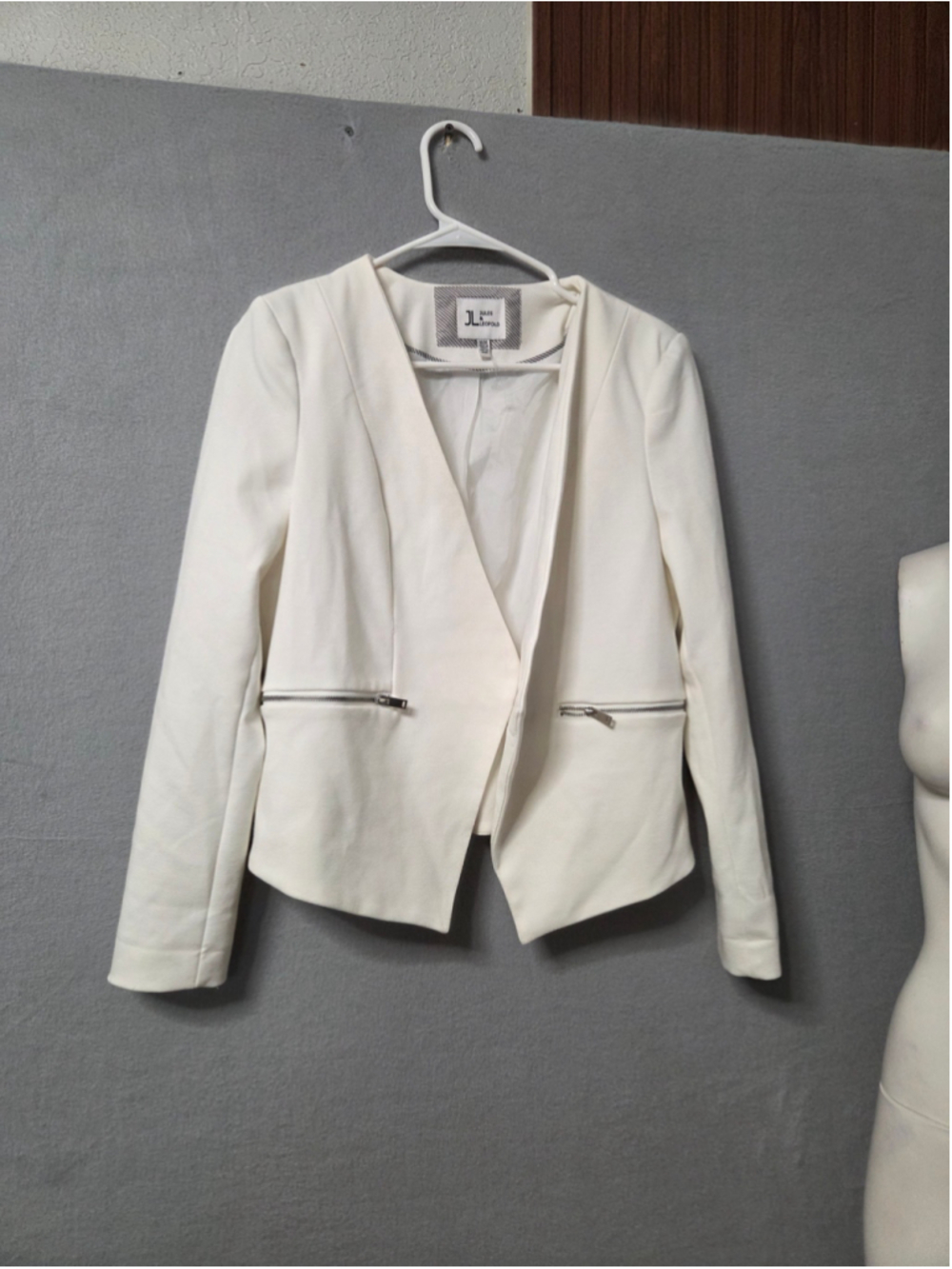 Women's Jules & Leopold White Blazer Jacket Size M p2p 20